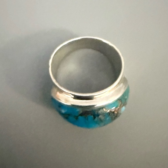 BBJ Turquoise Ring Sterling Silver 925 STUNNING 🔥 Size 6.75 Designer - Picture 4 of 5